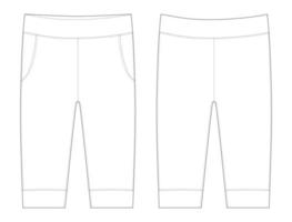 broek vlakke afbeelding. broek schets babykleding. vectorillustratie van een kindermode. vector