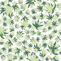marihuana platte blad vector achtergrond. groene bladeren cannabis naadloze patroon.