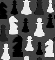 naadloos vectorpatroon met schaken op grijze achtergrond vector
