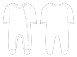 nachtkleding voor baby jongens en meisjes. technische tekening. vector