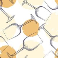 wijnglas naadloze patroon. alcoholische drank glazen ontwerp. vector