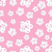 naadloos herhalingspatroon met witte bloemen op roze achtergrond. vector