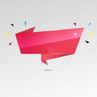 Verkoop banner. Rode kortingsaffiche. bank origami achtergrond. Vector abstracte achtergrond.