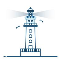 Lijnstijl. Vuurtoren vector. vector