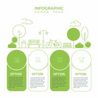 Zakelijke infographic. Infographicsdiagram met stedelijk de lijnart. Van het stadspark. sjabloon voor presentatie. concept oefening en ontspan. vector