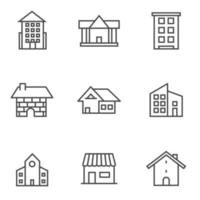 set van huis pictogram vector illustrator. huis lineair lijnsymbool.