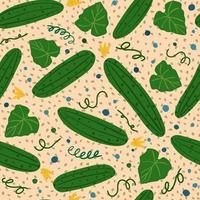 naadloos patroon met komkommer. plantaardige behang illustratie vector
