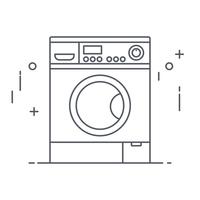 Thine Line art Wasmachine voor webiconen. ilustration vectorsymbool. vector