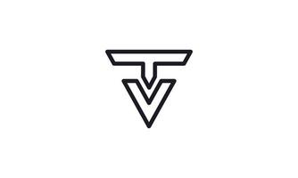 abstracte zwarte traingle militaire letter t en v logo vector