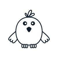 kleine vogel of cheeper of genesteld of poult schattige cartoon lijn logo pictogram illustratie vector