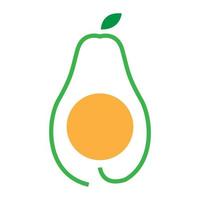 gekleurde avocado groen met zonsondergang logo ontwerp vector grafisch symbool pictogram teken illustratie creatief idee