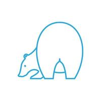 blauw ijsbeer kijken eten logo ontwerp vector grafisch symbool pictogram teken illustratie creatief idee