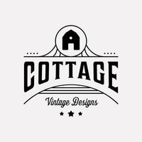 huisje vintage vector logo symbool illustratie ontwerp