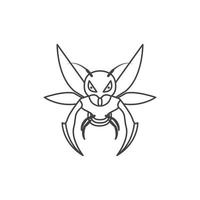 dier insect bij cartoon lijn eenvoudig logo symbool pictogram vector grafisch ontwerp illustratie
