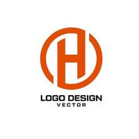 ronde h letter logo sjabloon vector