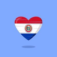 paraguay vlag vormige liefde illustratie vector