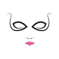 vrouw gezicht met masker festival logo ontwerp vector grafisch symbool pictogram teken illustratie creatief idee
