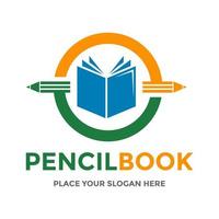 potlood boek vector logo sjabloon. dit ontwerp gebruik briefpapier symbool. geschikt voor onderwijs.