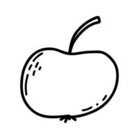 doodle van appel. lineaire vectorillustratie van vers fruit vector