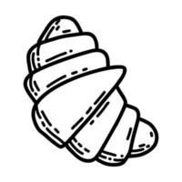 krabbelcroissant. verse heerlijke gebakjes. lineaire vectorillustratie vector