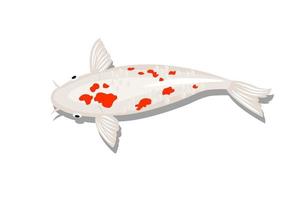 witte koi vis vector met rode vlekken