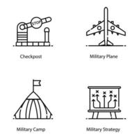 pak militaire plat pictogrammen vector