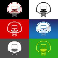 Cartoon vector basketbal en net