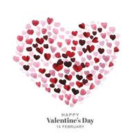 handgetekende decoratieve harten Valentijnsdag viering achtergrond vector