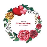 Valentijnsdag wenskaart sjabloonontwerp vector