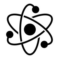 Dynamische Atoom molecuul wetenschap symbool vector pictogram