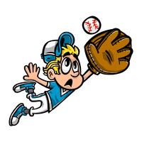 Honkbal speler kind vector cartoon