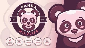 cartoon karakter dier panda logo vector