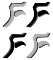 3D-letter f-logo. perfect voor t-shirts enzovoort. vector