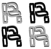 3D-letter r-logo. perfect voor t-shirts enzovoort. vector