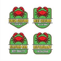 zeevruchten krab ontwerp logo collectie vector