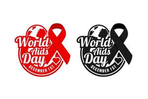 wereld aids dag premium design logo vector