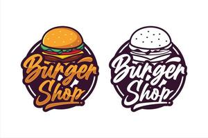 burgershop vector design premium logo