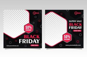 sociale media verkoop banner zwarte vrijdag promotie ontwerp collectie vector