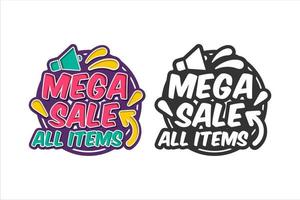 mega sale vector design premium