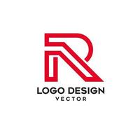 eerste r brief logo ontwerp vector