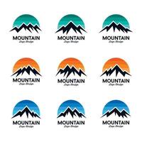berg en lucht logo ontwerp vector set
