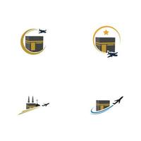 set van hadj en umrah logo-afbeelding vector