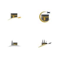 set van hadj en umrah logo-afbeelding vector