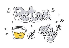 smoothie of detox in doodle-stijl. voor poster- en bannerontwerpmateriaal of voor achtergronden. vector