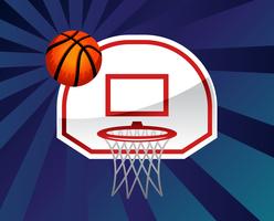 Cartoon vector basketbal en net