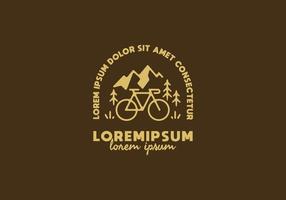 fiets- en berglijntekeningen met lorem ipsum-tekst vector