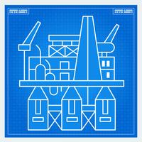 Olieplatform rig blauwdruk schema vector