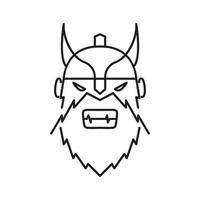 lijn gezicht man baard viking boos logo ontwerp vector grafisch symbool pictogram teken illustratie creatief idee