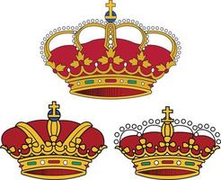 set van Spaanse koninklijke kronen iconen, gratis vector