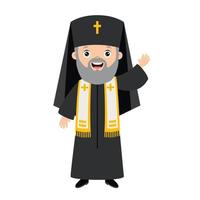 cartoon tekening van een priester vector